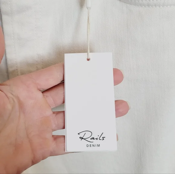 🆕️ Rails Getty Crop Wide Leg Jeans in Ecru Patchwork - Picture 10 of 16